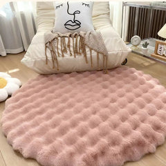 Round Plush Floor Rug