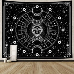 Star and Moon Embroidered Tapestry