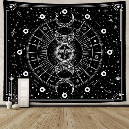 Star and Moon Embroidered Tapestry