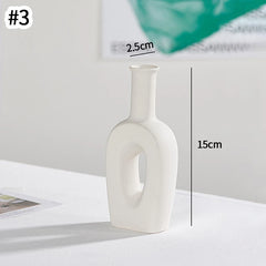 Nordic White Ceramic Flower Vase