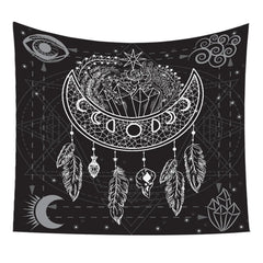 Star and Moon Embroidered Tapestry