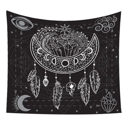 Star and Moon Embroidered Tapestry
