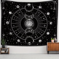 Star and Moon Embroidered Tapestry