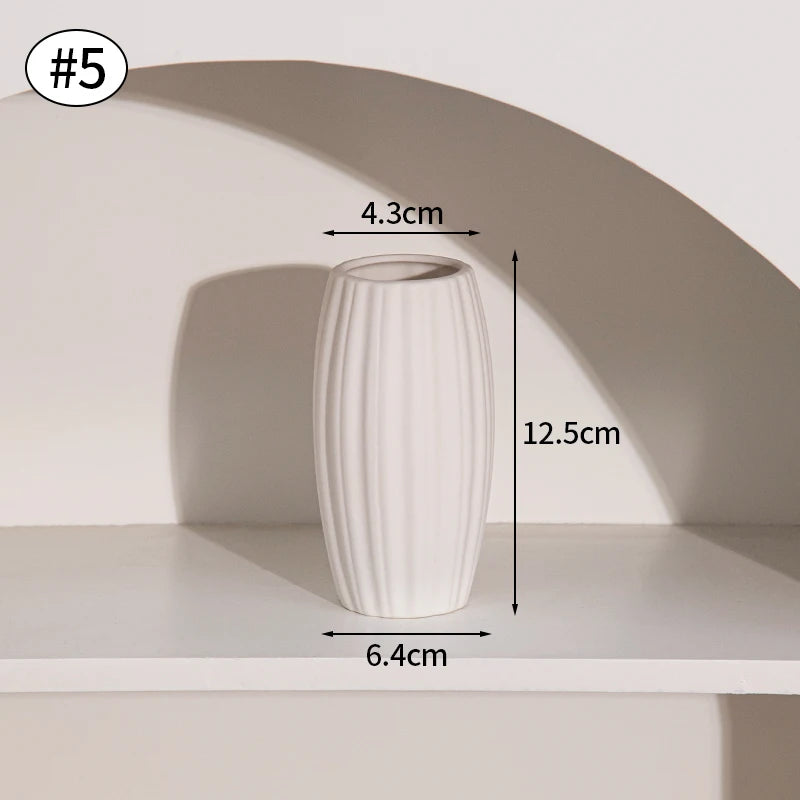 Nordic White Ceramic Flower Vase
