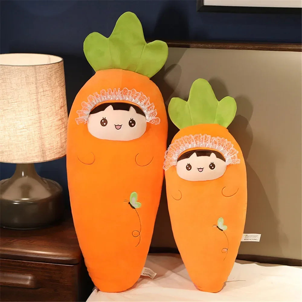 Long Carrot Plush Throw Pillow