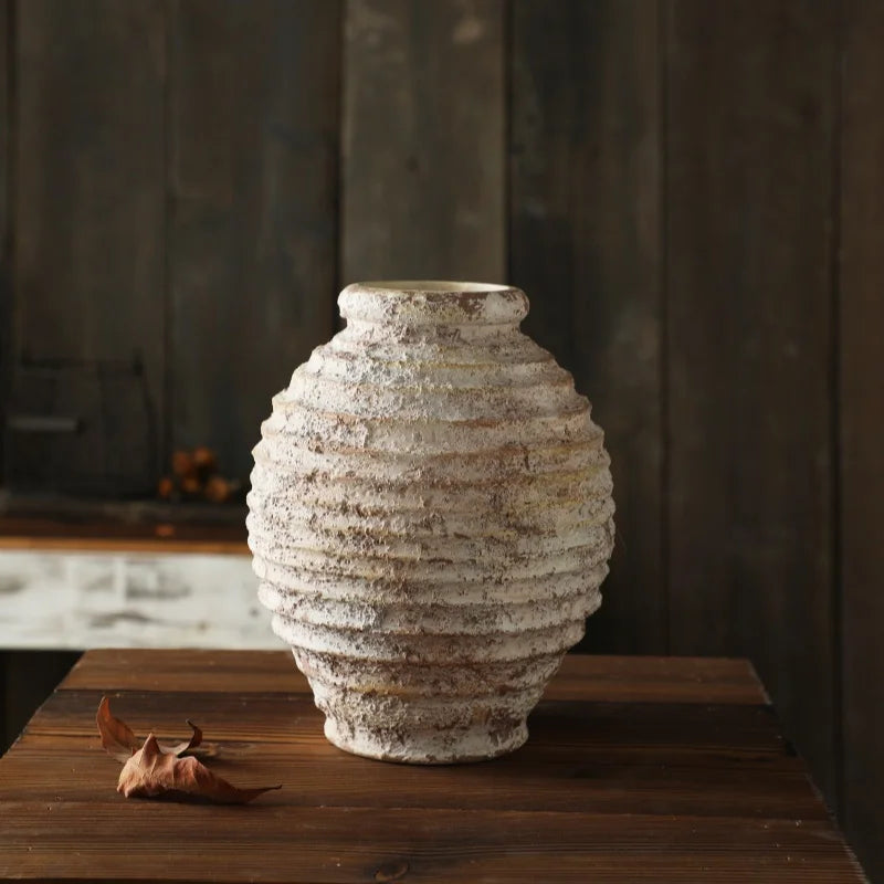 Retro Clay Pottery Vase 21.5cm