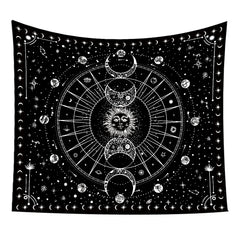 Star and Moon Embroidered Tapestry