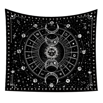 Star and Moon Embroidered Tapestry