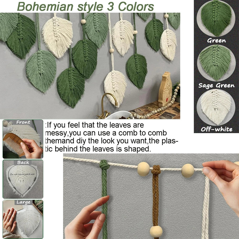 Boho Leaf Macrame Wall Hanging