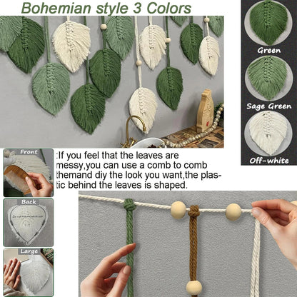 Boho Leaf Macrame Wall Hanging
