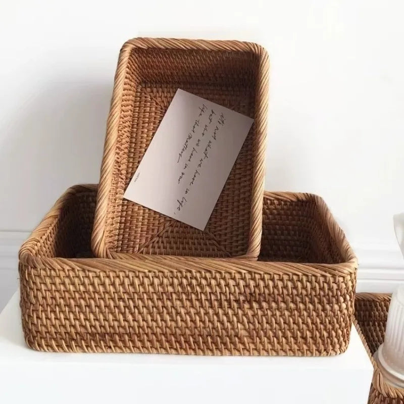 Handwoven Rattan Storage Baskets