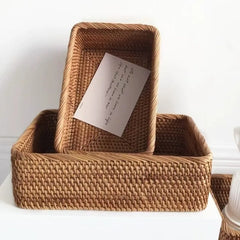 Handwoven Rattan Storage Baskets