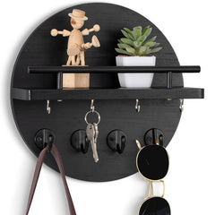 Round Wood Key Holder