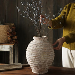 Retro Clay Pottery Vase 21.5cm