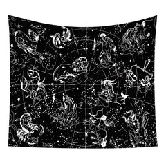 Star and Moon Embroidered Tapestry