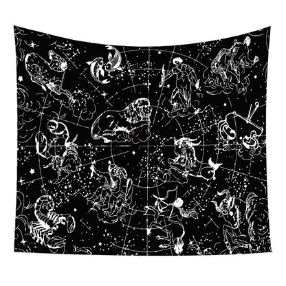 Star and Moon Embroidered Tapestry