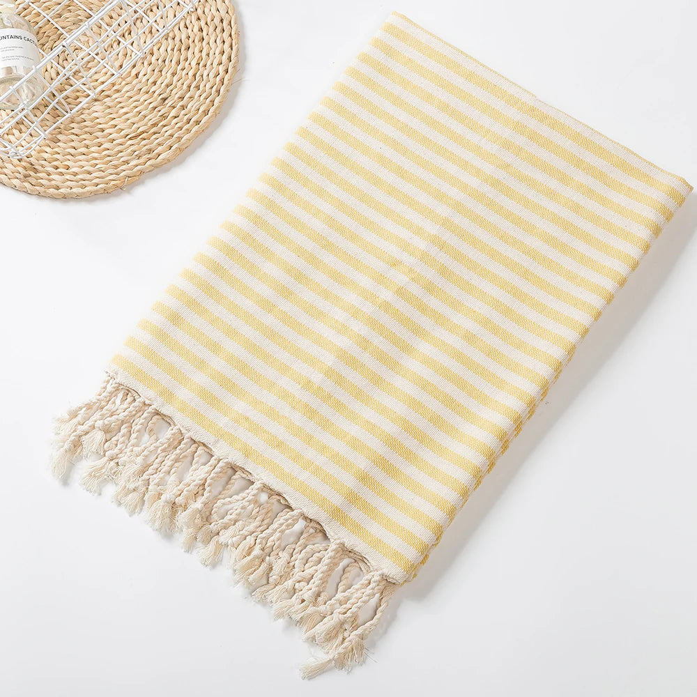 Turkish Cotton Striped Spa Bath Towel