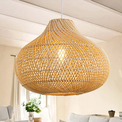 Beige Rattan Art Pendant