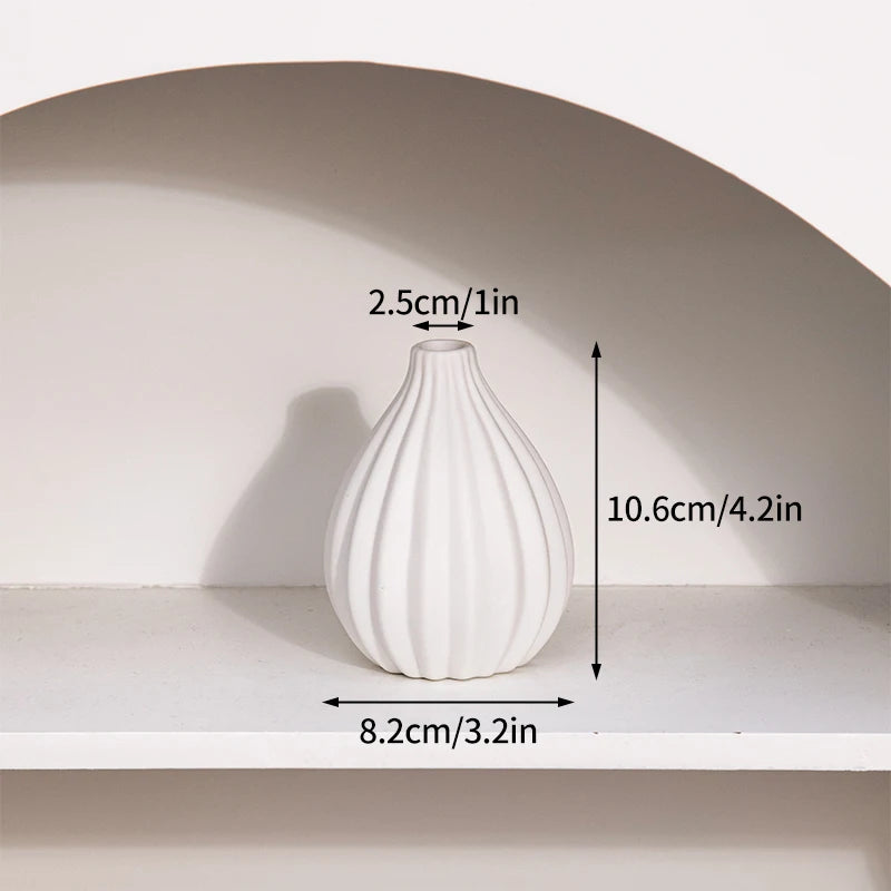 Nordic White Ceramic Flower Vase