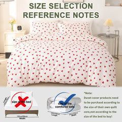 Red Heart Duvet Cover Set