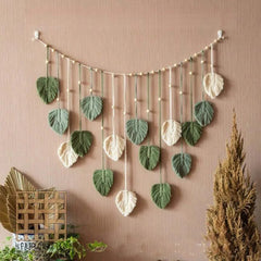 Boho Leaf Macrame Wall Hanging