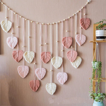 Boho Leaf Macrame Wall Hanging
