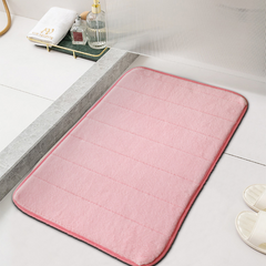 Striped Coral Fleece Bath Mat