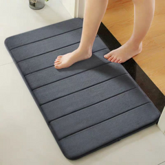 Striped Coral Fleece Bath Mat