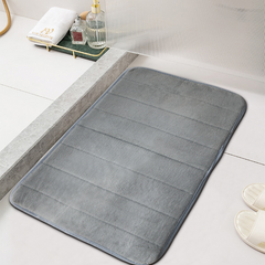 Striped Coral Fleece Bath Mat