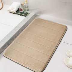 Striped Coral Fleece Bath Mat
