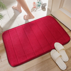 Striped Coral Fleece Bath Mat