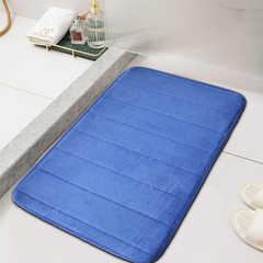 Striped Coral Fleece Bath Mat