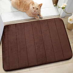 Striped Coral Fleece Bath Mat