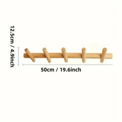 Nordic Oak Wall Coat Rack