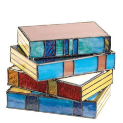 Stacked Books Stained Glass Lamp