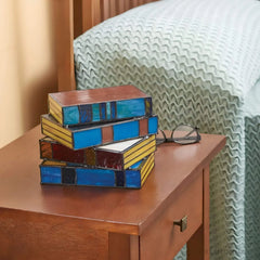 Stacked Books Stained Glass Lamp