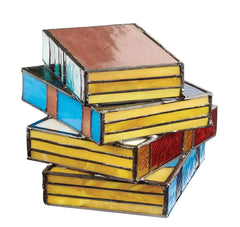Stacked Books Stained Glass Lamp