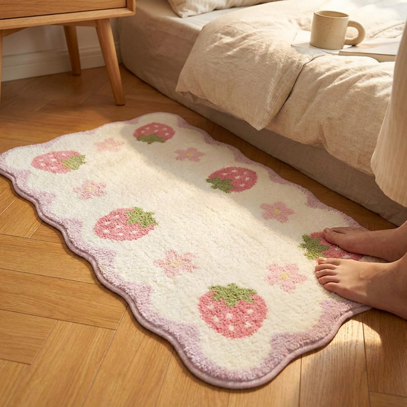 Retro Strawberry Floor Mat