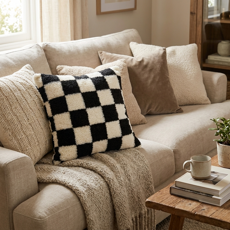 Plush Faux Fur Throw Pillow Cover