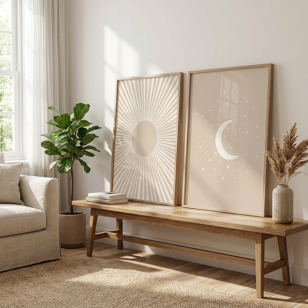 Boho Sun & Moon Canvas Art lifestyle