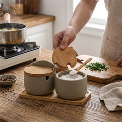 Japanese Ceramic Seasoning Jar Set lifestyle