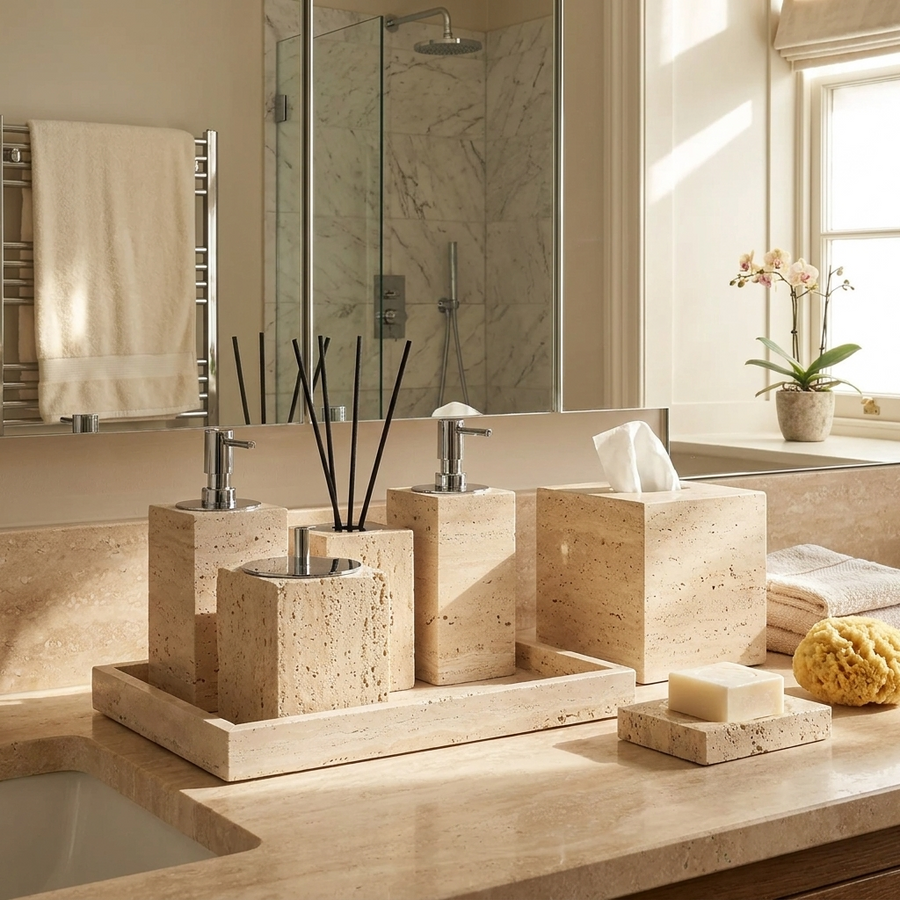Travertine Marble Vanity Tray