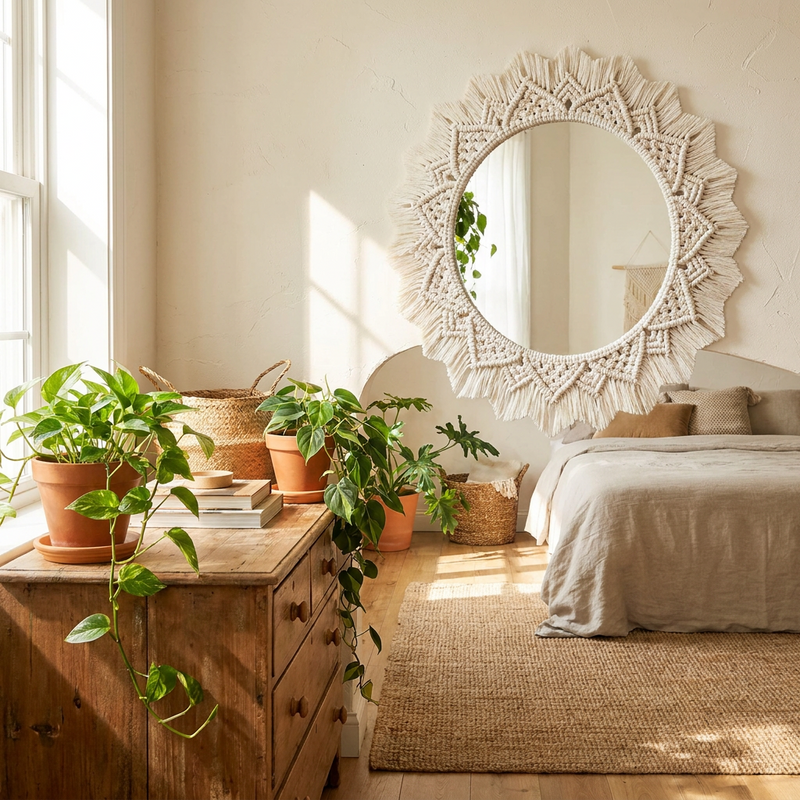 Macrame Wall Mirror
