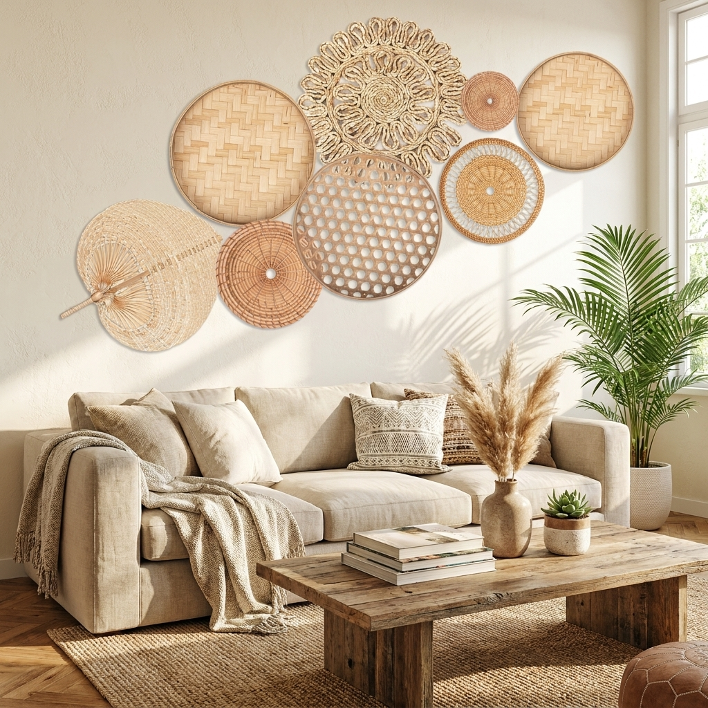 Natural Wall Basket Set lifestyle photo