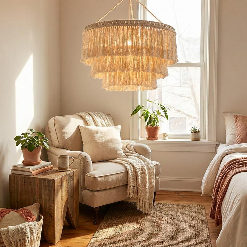 Macrame Tassel Lamp Shade