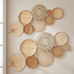 Natural Wall Basket Set - Set A - styled wall display