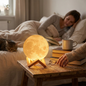 Moon Lamp LED Night Light with Stand in a lifestyle bedroom setting