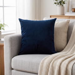 Velvet Cushion Cover - Navy Blue lifestyle