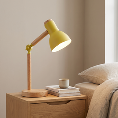 Adjustable Wood Desk Lamp - Yellow