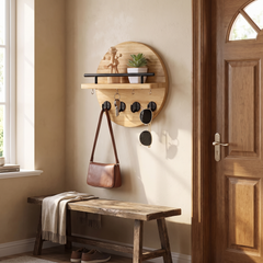 Round Wood Key Holder - Light Carbonized